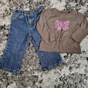 Girls 18month Longsleeve Top and Jeans Bottom Bundle